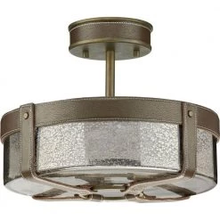 Jeffrey Alan Marks Point Dume Collection Rockdance 10 in. 4-Light Aged Brass Semi-Flush Mount by Progress Lighting
