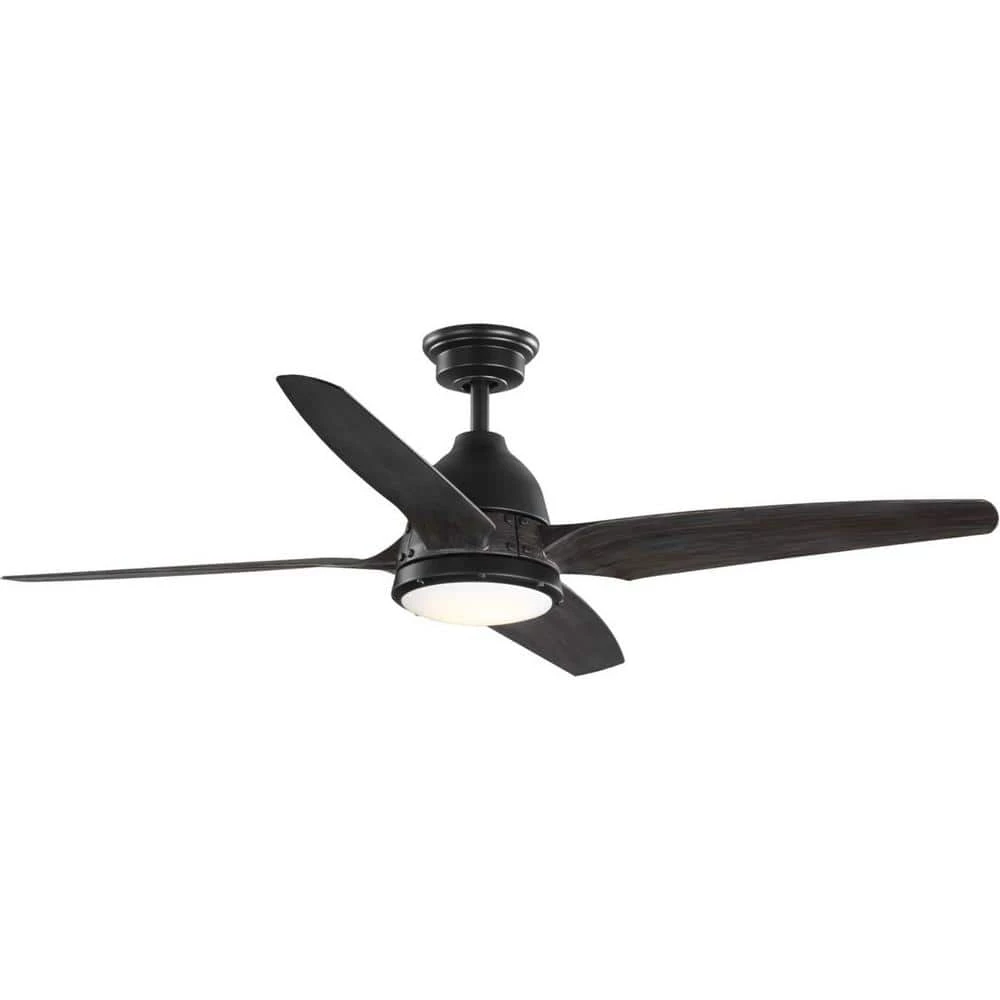 Alleron 56 in. 4-Blade LED Antique Black DC Motor Urban Industrial Ceiling Fan with Light by Progress Lighting 3 Alleron 56 in. 4-Blade LED Antique Black DC Motor Urban Industrial Ceiling Fan with Light by Progress Lighting