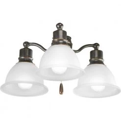 Madison Collection 3-Light Antique Bronze Ceiling Fan Light Kit by Progress Lighting
