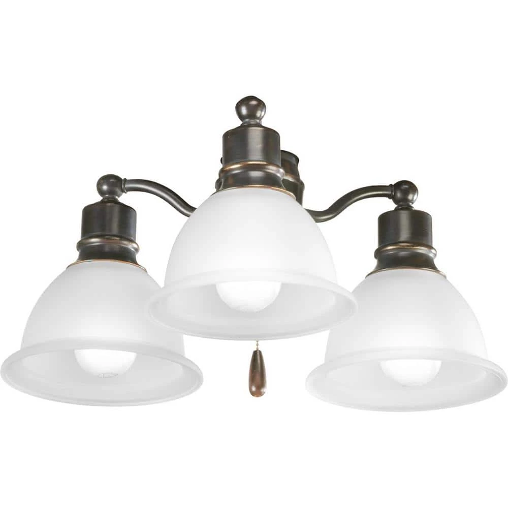 Madison Collection 3-Light Antique Bronze Ceiling Fan Light Kit by Progress Lighting 3 Madison Collection 3-Light Antique Bronze Ceiling Fan Light Kit by Progress Lighting