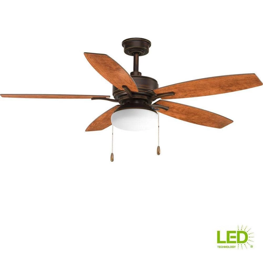 Billows Collection 52 in. LED Indoor Antique Bronze Rustic Ceiling Fan with Light Kit by Progress Lighting 11 Billows Collection 52 in. LED Indoor Antique Bronze Rustic Ceiling Fan with Light Kit by Progress Lighting - Image 9