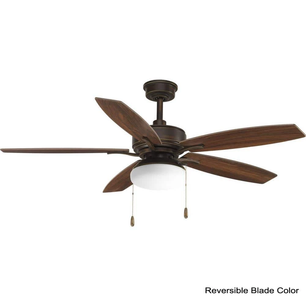 Billows Collection 52 in. LED Indoor Antique Bronze Rustic Ceiling Fan with Light Kit by Progress Lighting 4 Billows Collection 52 in. LED Indoor Antique Bronze Rustic Ceiling Fan with Light Kit by Progress Lighting - Image 2