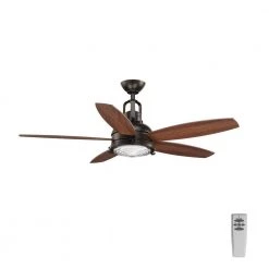 Kudos 52 in. LED Indoor Antique Bronze Ceiling Fan with Light Kit and Remote by Progress Lighting