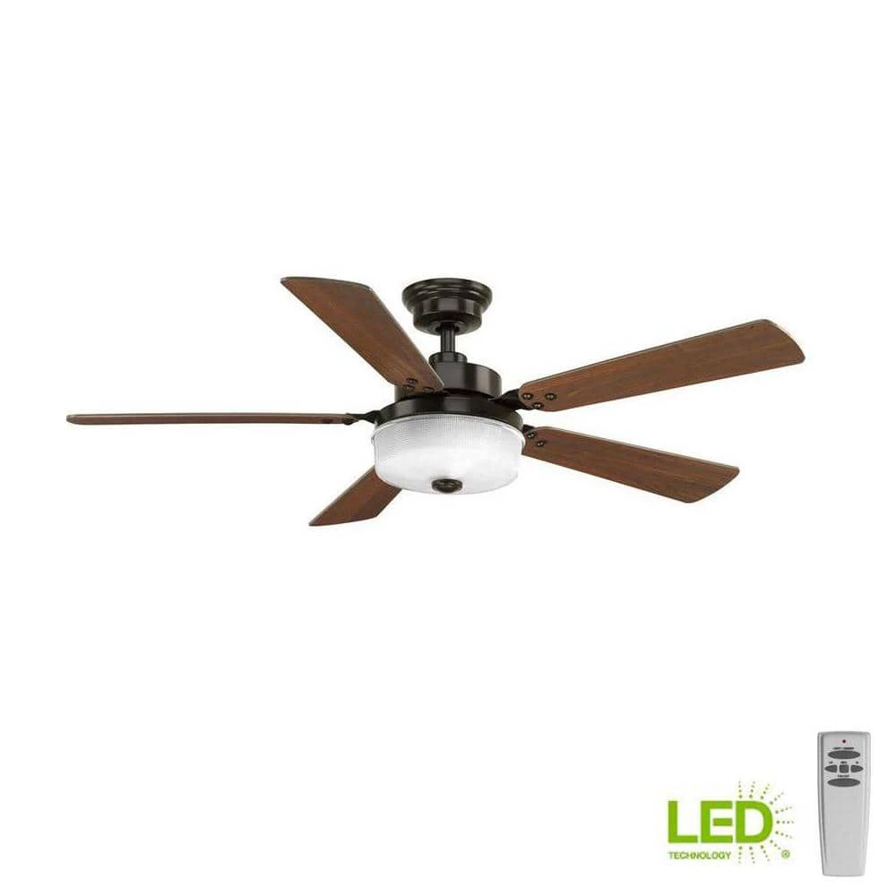 Tempt 54 in. LED Indoor Antique Bronze Ceiling Fan with Light Kit and Remote by Progress Lighting 4 Tempt 54 in. LED Indoor Antique Bronze Ceiling Fan with Light Kit and Remote by Progress Lighting - Image 2