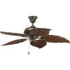 AirPro 52 in. Indoor or Outdoor Antique Bronze Tropical Ceiling Fan with Palm Leaf Blades by Progress Lighting -Progress Lighting Shop antique bronze progress lighting ceiling fans without lights p2526 20 64 1000