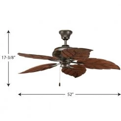 AirPro 52 in. Indoor or Outdoor Antique Bronze Tropical Ceiling Fan with Palm Leaf Blades by Progress Lighting -Progress Lighting Shop antique bronze progress lighting ceiling fans without lights p2526 20 76 1000