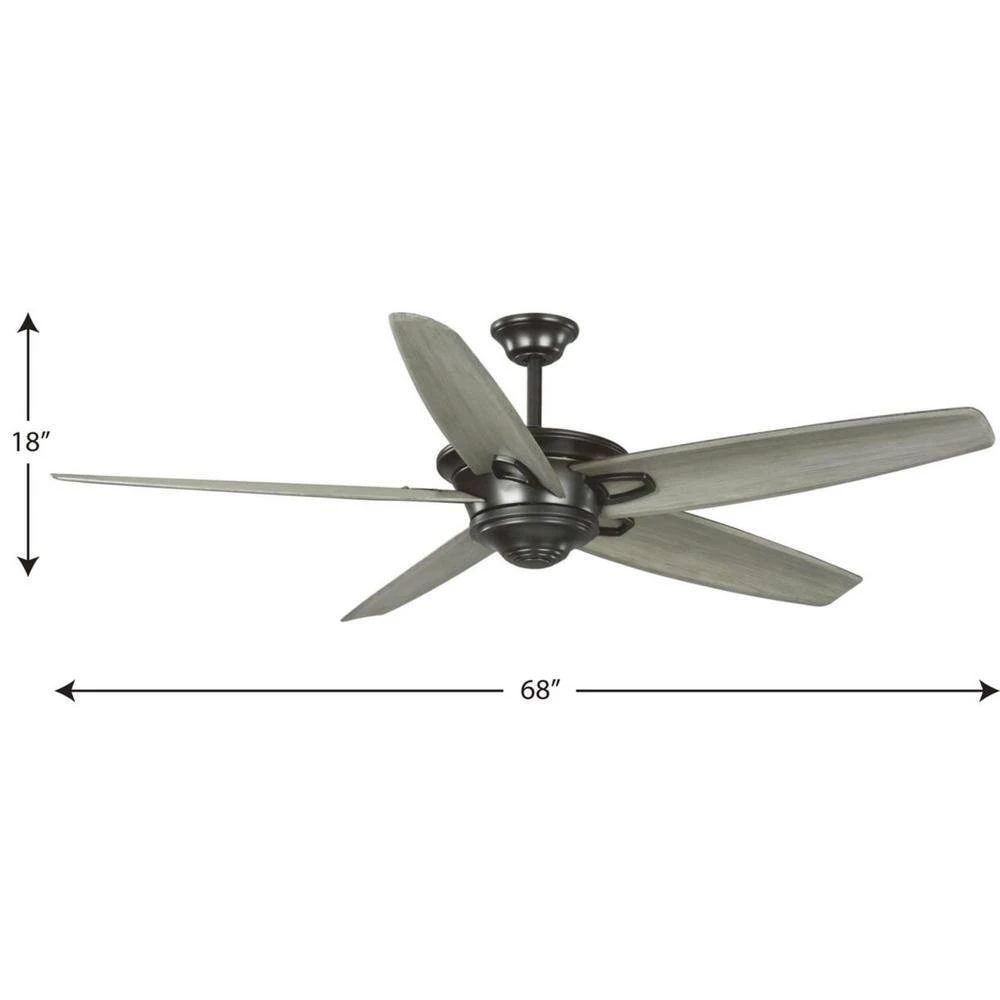 Caleb Collection 68 in. 5-Blade Antique Bronze AC Motor Transitional Ceiling Fan by Progress Lighting 9 Caleb Collection 68 in. 5-Blade Antique Bronze AC Motor Transitional Ceiling Fan by Progress Lighting - Image 7