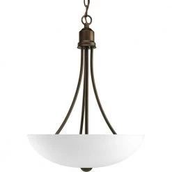 Gather Collection 2-Light Antique Bronze Foyer Pendant with Etched Glass by Progress Lighting