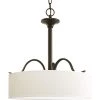 Inspire Collection 3-Light Antique Bronze Transitional Hanging Foyer Pendant with Beige Linen Shade by Progress Lighting -Progress Lighting Shop antique bronze progress lighting chandeliers p3931 20 64 1000
