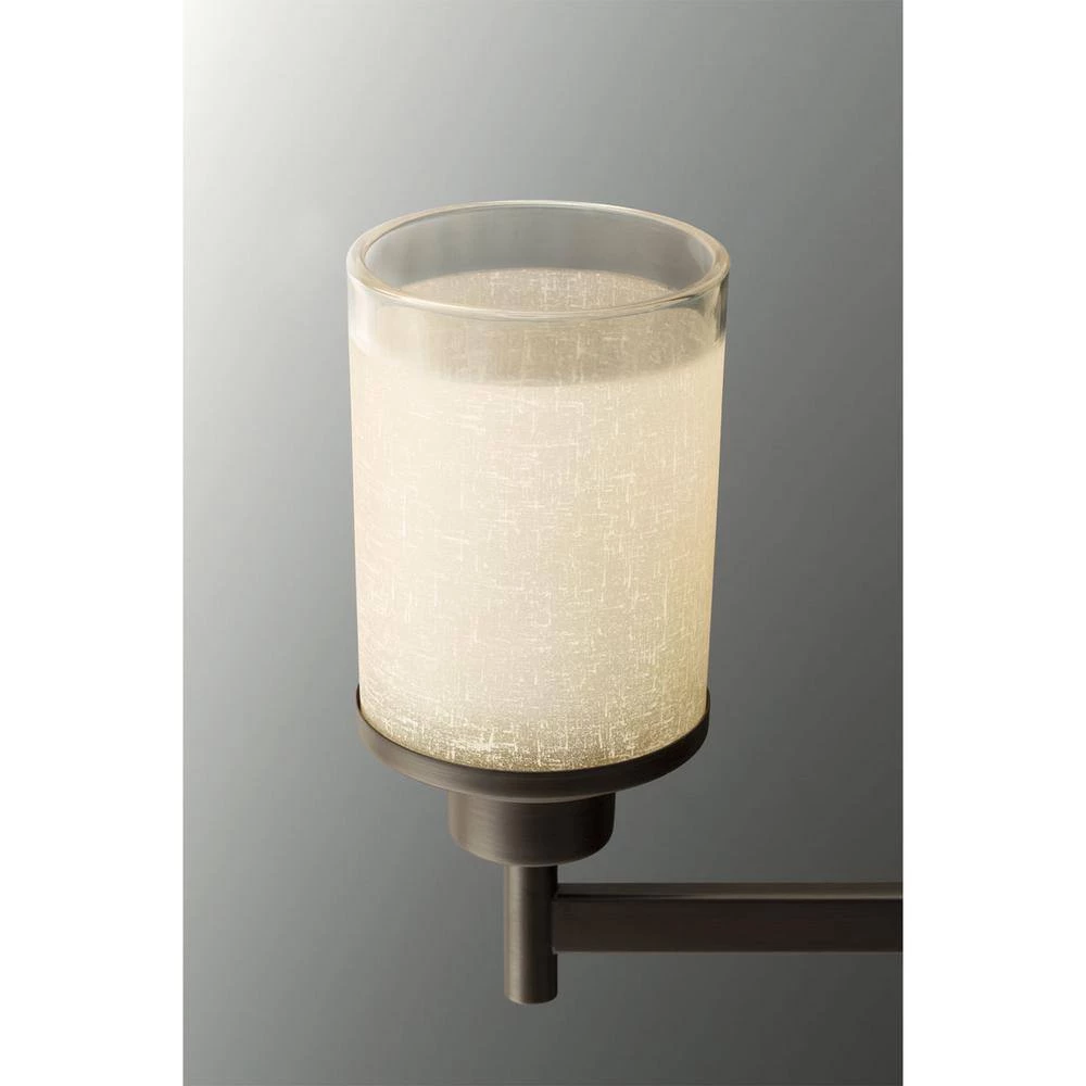 Alexa Collection 4-Light Antique Bronze Foyer Pendant with Etched Umber Linen Glass by Progress Lighting 4 Alexa Collection 4-Light Antique Bronze Foyer Pendant with Etched Umber Linen Glass by Progress Lighting - Image 2
