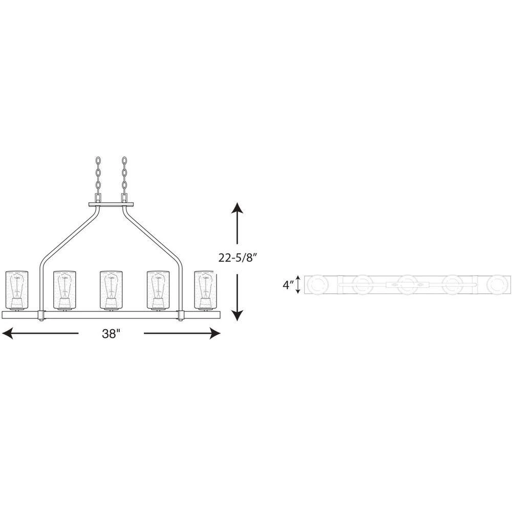 Barnes Mill Collection 5-Light Antique Bronze Chandelier with Shade by Progress Lighting 4 Barnes Mill Collection 5-Light Antique Bronze Chandelier with Shade by Progress Lighting - Image 2