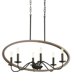 Fontayne Collection 6-Light Antique Bronze Chandelier by Progress Lighting