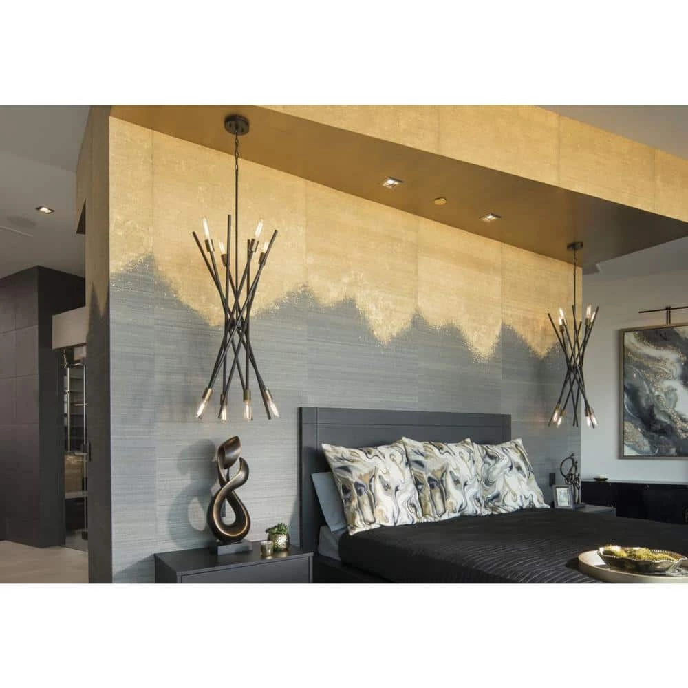 Astra Collection 42-3/8 in. 8-Light Mid-Century Modern Antique Bronze Mid-Century Modern Chandelier Light by Progress Lighting 12 Astra Collection 42-3/8 in. 8-Light Mid-Century Modern Antique Bronze Mid-Century Modern Chandelier Light by Progress Lighting - Image 10