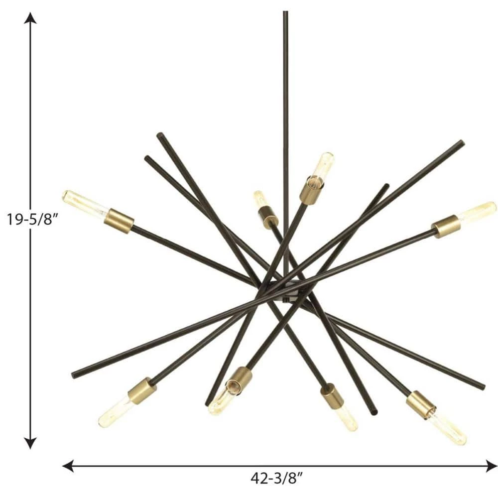 Astra Collection 42-3/8 in. 8-Light Mid-Century Modern Antique Bronze Mid-Century Modern Chandelier Light by Progress Lighting 17 Astra Collection 42-3/8 in. 8-Light Mid-Century Modern Antique Bronze Mid-Century Modern Chandelier Light by Progress Lighting - Image 15