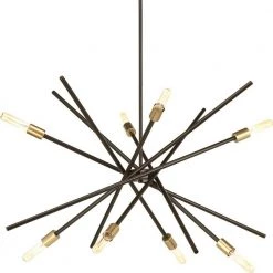 Astra Collection 42-3/8 in. 8-Light Mid-Century Modern Antique Bronze Mid-Century Modern Chandelier Light by Progress Lighting