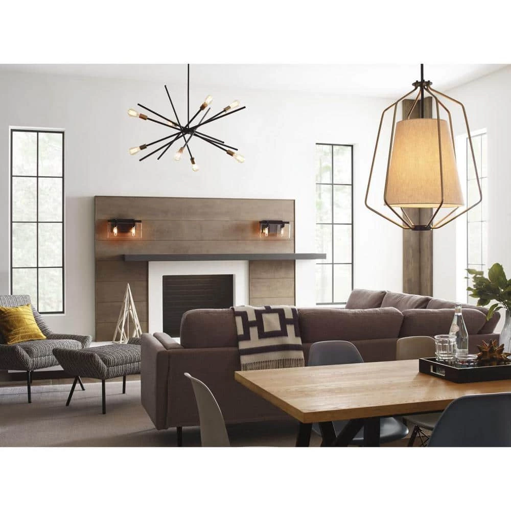 Astra Collection 42-3/8 in. 8-Light Mid-Century Modern Antique Bronze Mid-Century Modern Chandelier Light by Progress Lighting 8 Astra Collection 42-3/8 in. 8-Light Mid-Century Modern Antique Bronze Mid-Century Modern Chandelier Light by Progress Lighting - Image 6