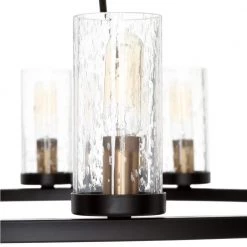 Hartwell 27 in. 12-Light Antique Bronze Farmhouse Wagon Wheel Chandelier with Clear Seeded Glass and Brass Accents by Progress Lighting -Progress Lighting Shop antique bronze progress lighting chandeliers p400126 020 66 1000