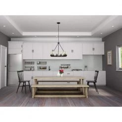 Hartwell 27 in. 12-Light Antique Bronze Farmhouse Wagon Wheel Chandelier with Clear Seeded Glass and Brass Accents by Progress Lighting -Progress Lighting Shop antique bronze progress lighting chandeliers p400126 020 c3 1000