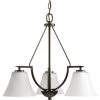 Bravo Collection 3-Light Antique Bronze Etched Glass Modern Chandelier Light by Progress Lighting 2 Bravo Collection 3-Light Antique Bronze Etched Glass Modern Chandelier Light by Progress Lighting -Progress Lighting Shop antique bronze progress lighting chandeliers p4621 20w 64 1000