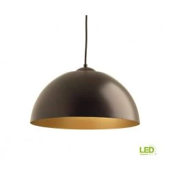 Dome Collection 17-Watt Antique Bronze Integrated LED Pendant by Progress Lighting -Progress Lighting Shop antique bronze progress lighting chandeliers p5341 2030k9 40 1000