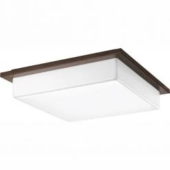18 in. Transit Collection 3-Light Antique Bronze Integrated LED Flush Mount by Progress Lighting