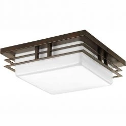 11 in. Helm Collection 1-Light Antique Bronze LED Flush Mount by Progress Lighting