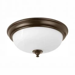 15 in. Alabaster Collection 28 -Watt Antique Bronze Integrated LED Flush Mount by Progress Lighting