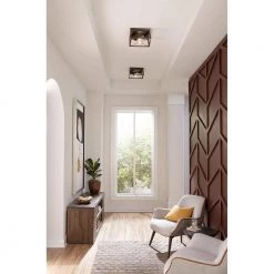 Briarwood Collection 2-Light Antique Bronze Kitchen Farmhouse Ceiling Light Flush Mount with Painted Wood Oak Frame by Progress Lighting -Progress Lighting Shop antique bronze progress lighting flush mount lights p350039 020 4f 1000