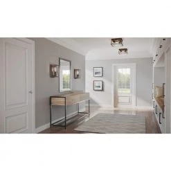 Briarwood Collection 2-Light Antique Bronze Kitchen Farmhouse Ceiling Light Flush Mount with Painted Wood Oak Frame by Progress Lighting -Progress Lighting Shop antique bronze progress lighting flush mount lights p350039 020 c3 1000