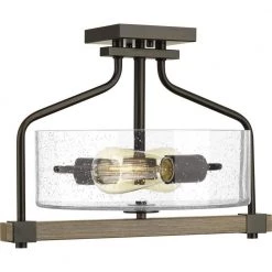 Barnes Mill Collection 2-Light Antique Bronze Semi-Flush Mount by Progress Lighting -Progress Lighting Shop antique bronze progress lighting flush mount lights p350059 020 44 1000