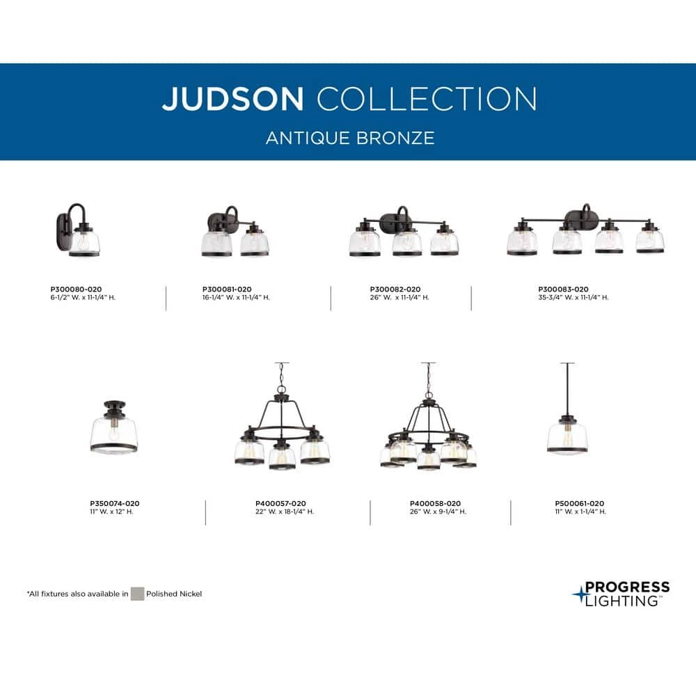 Judson Collection 1-Light Antique Bronze Flush Mount by Progress Lighting 5 Judson Collection 1-Light Antique Bronze Flush Mount by Progress Lighting - Image 3