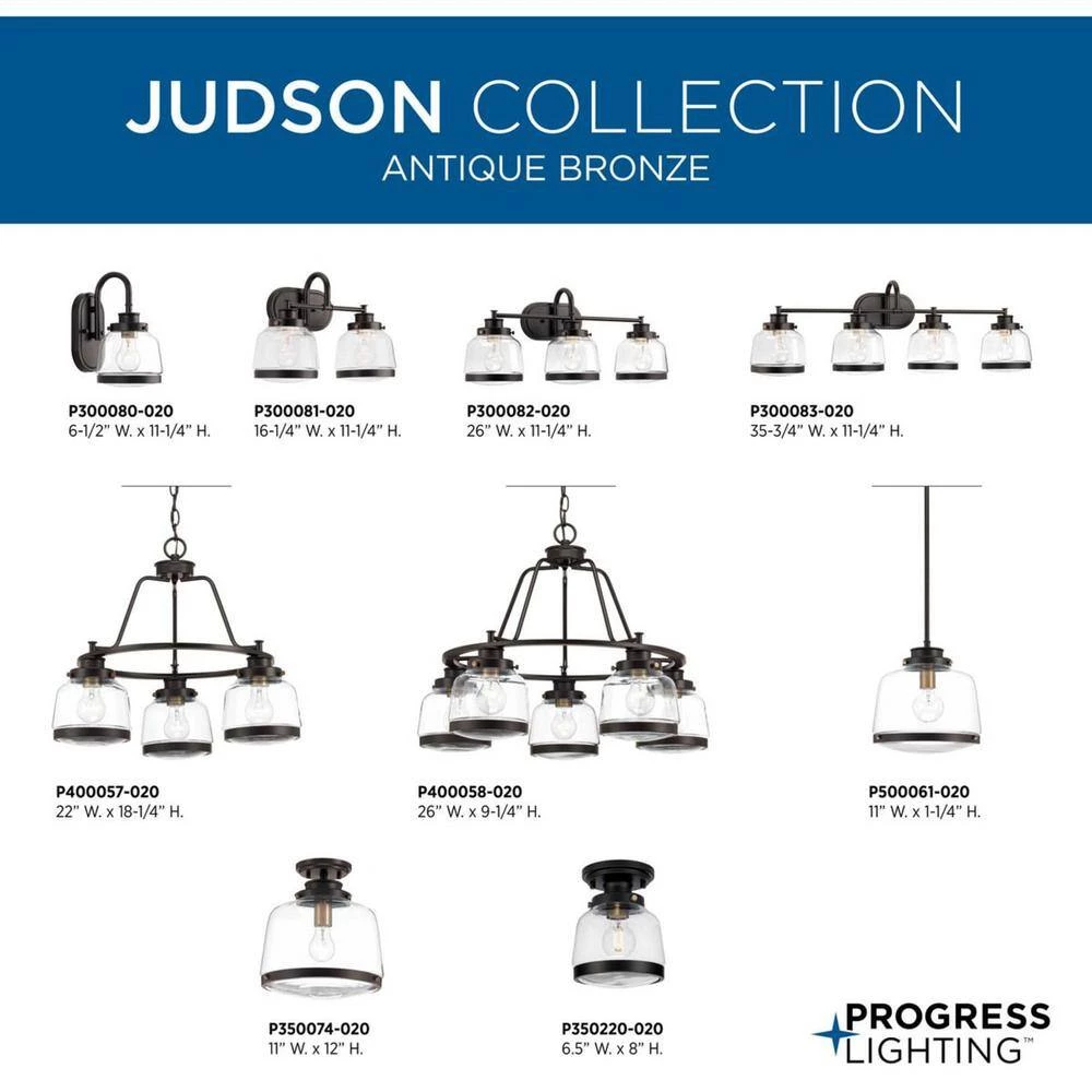 Judson Collection 1-Light Antique Bronze Flush Mount by Progress Lighting 8 Judson Collection 1-Light Antique Bronze Flush Mount by Progress Lighting - Image 6