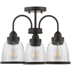 Saluda 3-Light Antique Bronze Semi-Flush Mount by Progress Lighting