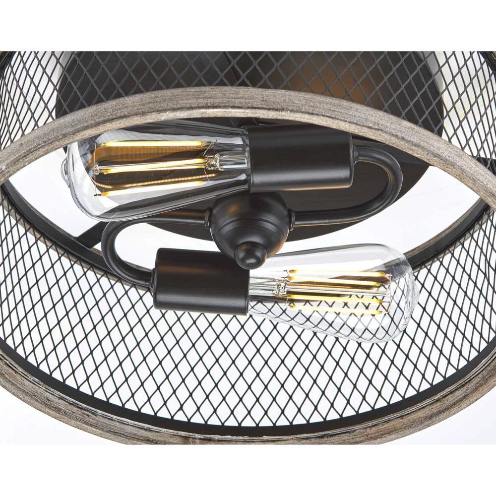 Austelle 14 in. 2-Light Antique Bronze Flush Mount by Progress Lighting 5 Austelle 14 in. 2-Light Antique Bronze Flush Mount by Progress Lighting - Image 3