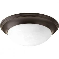Alabaster Glass Collection 2-Light Antique Bronze Flush Mount by Progress Lighting