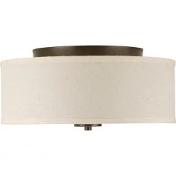 Inspire Collection 13 in. 2-Light Antique Bronze Kitchen Transitional Ceiling Light Drum Flush Mount by Progress Lighting 22 Inspire Collection 13 in. 2-Light Antique Bronze Kitchen Transitional Ceiling Light Drum Flush Mount by Progress Lighting -Progress Lighting Shop antique bronze progress lighting flush mount lights p3713 20 76 1000