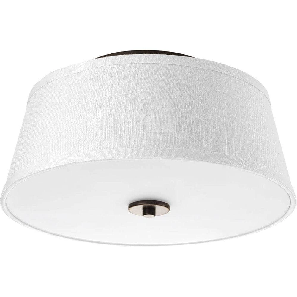 Arden Collection 2-Light Antique Bronze Flush Mount with Linen Shade by Progress Lighting 3 Arden Collection 2-Light Antique Bronze Flush Mount with Linen Shade by Progress Lighting