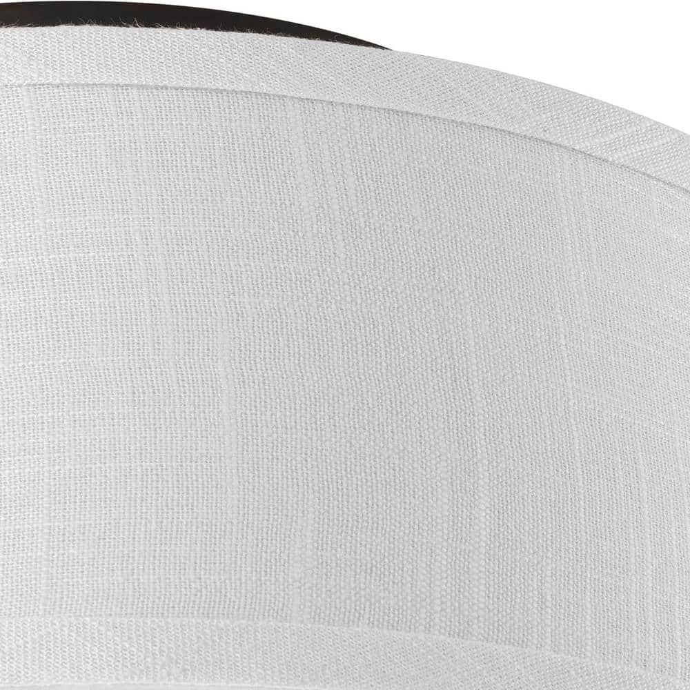 Arden Collection 2-Light Antique Bronze Flush Mount with Linen Shade by Progress Lighting 4 Arden Collection 2-Light Antique Bronze Flush Mount with Linen Shade by Progress Lighting - Image 2