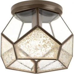 Cinq Collection 1-Light Antique Bronze Flush Mount by Progress Lighting