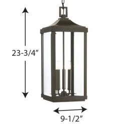 Gibbes Street Collection 3-Light Antique Bronze Clear Beveled Glass New Traditional Outdoor Hanging Porch Lantern Light by Progress Lighting -Progress Lighting Shop antique bronze progress lighting outdoor chandeliers p550004 020 fa 1000