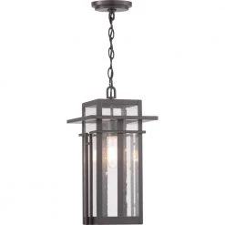 Boxwood Collection 1-Light Antique Bronze Clear Seeded Glass Craftsman Outdoor Hanging Lantern Light by Progress Lighting -Progress Lighting Shop antique bronze progress lighting outdoor chandeliers p550039 020 76 1000