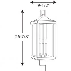 Gibbes Street Collection 9-1/2 in. 3-Light Antique Bronze Clear Beveled Glass New Traditional Outdoor Post Lantern Light by Progress Lighting 13 Gibbes Street Collection 9-1/2 in. 3-Light Antique Bronze Clear Beveled Glass New Traditional Outdoor Post Lantern Light by Progress Lighting -Progress Lighting Shop antique bronze progress lighting outdoor pendant lights p540004 020 31 1000