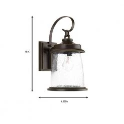 Conover Collection 1-Light Antique Bronze Clear Seeded Glass Farmhouse Outdoor Medium Wall Lantern Light by Progress Lighting -Progress Lighting Shop antique bronze progress lighting outdoor sconces p560084 020 1f 1000