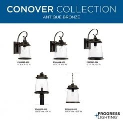 Conover Collection 1-Light Antique Bronze Clear Seeded Glass Farmhouse Outdoor Medium Wall Lantern Light by Progress Lighting -Progress Lighting Shop antique bronze progress lighting outdoor sconces p560084 020 40 1000