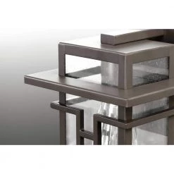 Boxwood Collection 1-Light Antique Bronze Clear Seeded Glass Craftsman Outdoor Large Wall Lantern Light by Progress Lighting -Progress Lighting Shop antique bronze progress lighting outdoor sconces p560112 020 1f 1000