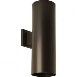 Coastal 6 in. Antique Bronze Outdoor Wall Cylinder Light Round Cast Aluminum with Up and Down Light Wall by Progress Lighting