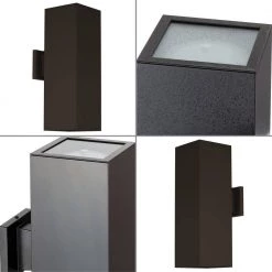 Coastal 64-Watt 6 in. Antique Bronze Integrated LED Outdoor Square Cast Aluminum Modern Cylinder Wall Lantern by Progress Lighting -Progress Lighting Shop antique bronze progress lighting outdoor sconces p560295 020 30 4f 1000