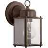 1-Light Antique Bronze Clear Flat Glass Traditional Outdoor Wall Lantern Light by Progress Lighting