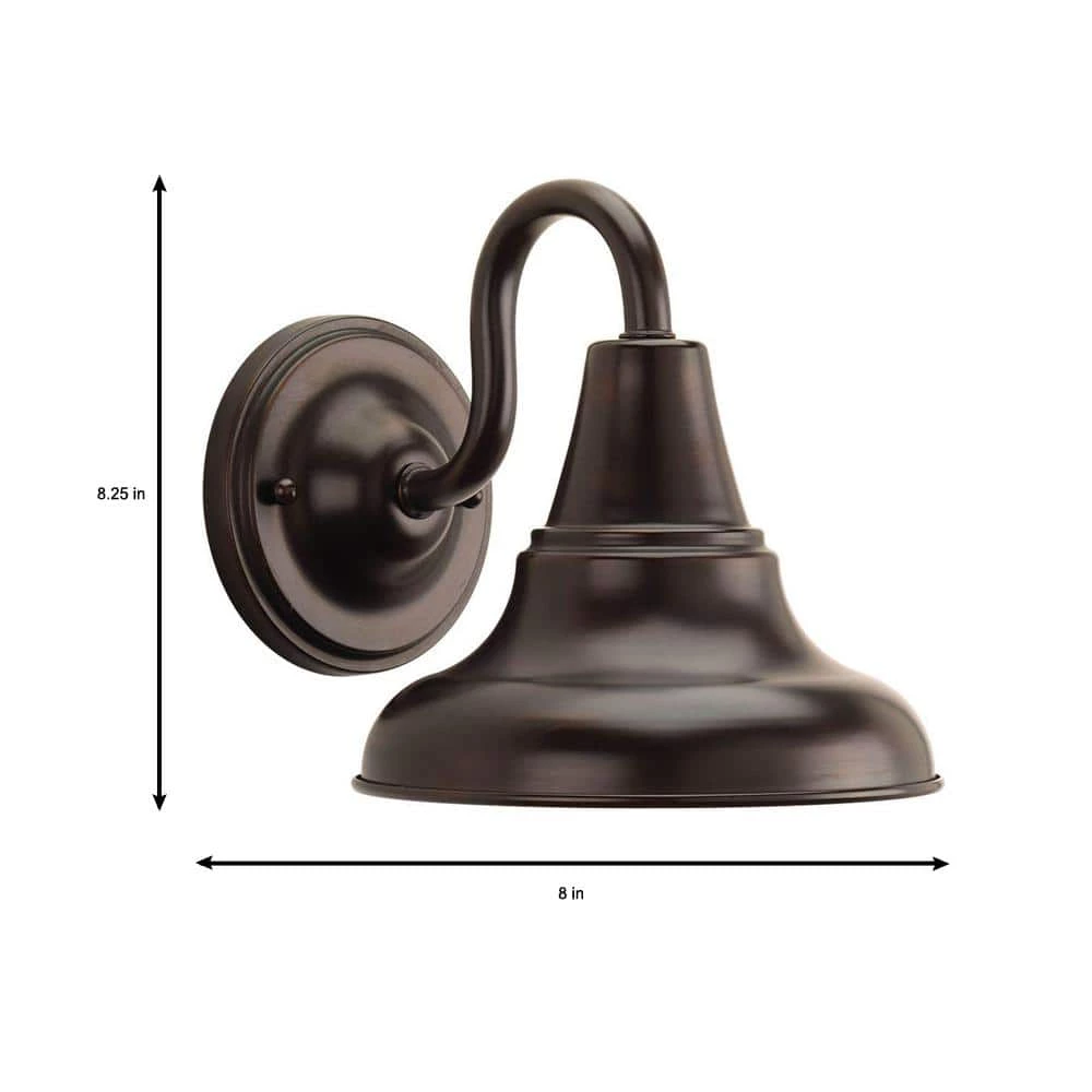 District Collection 1-Light Antique Bronze Farmhouse Outdoor Medium Wall Lantern Light by Progress Lighting 10 District Collection 1-Light Antique Bronze Farmhouse Outdoor Medium Wall Lantern Light by Progress Lighting - Image 8