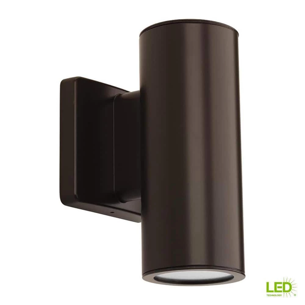 Cylinders Collection 3" Antique Bronze LED Modern Outdoor Small Up/Down Wall Lantern Light by Progress Lighting 6 Cylinders Collection 3" Antique Bronze LED Modern Outdoor Small Up/Down Wall Lantern Light by Progress Lighting - Image 4
